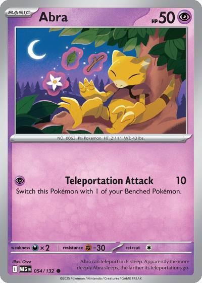 Abra 54/132 Mega Evolution Pokemon card