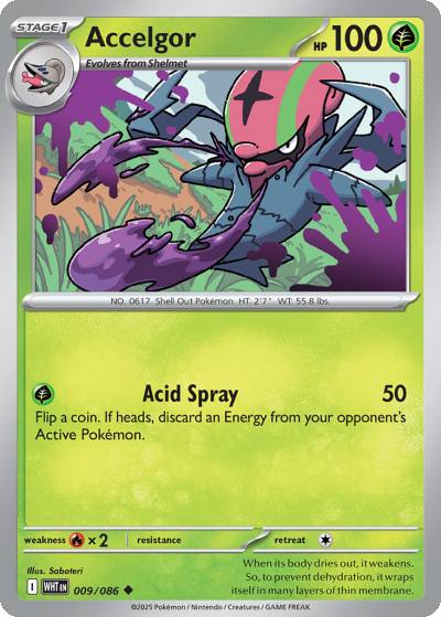 Accelgor 9/86 White Flare Pokemon card