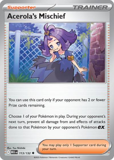 Acerola's Mischief 113/132 Mega Evolution Pokemon card