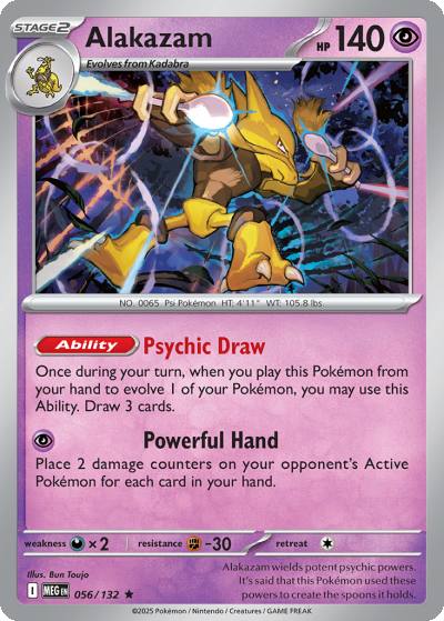 Alakazam 56/132 Mega Evolution Pokemon card
