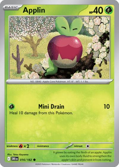 Applin 16/182 Destined Rivals Pokemon card