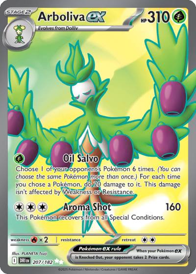 Arboliva ex 207/182 Destined Rivals Pokemon card