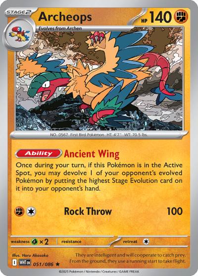 Archeops 51/86 White Flare Pokemon card