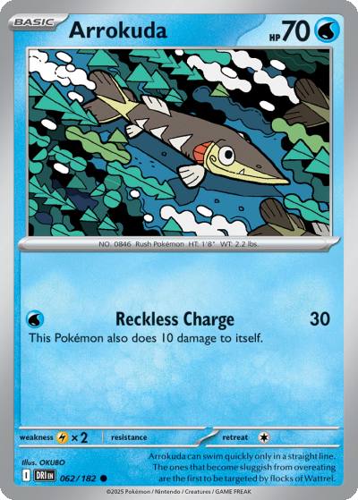 Arrokuda 62/182 Destined Rivals Pokemon card