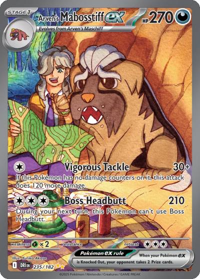 Arven's Mabosstiff ex 235/182 Destined Rivals Pokemon card
