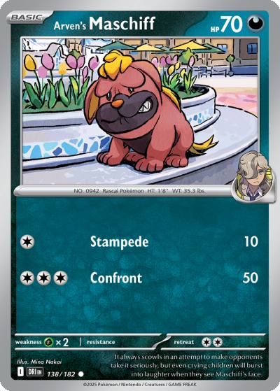 Arven's Maschiff 138/182 Destined Rivals Pokemon card