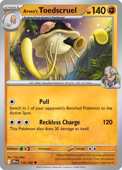 Arven's Toedscruel 110/182 Destined Rivals Pokemon card