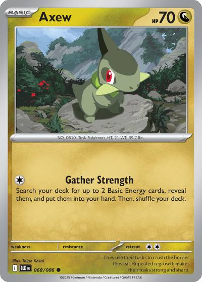 Axew 68/86 Black Bolt Pokemon card