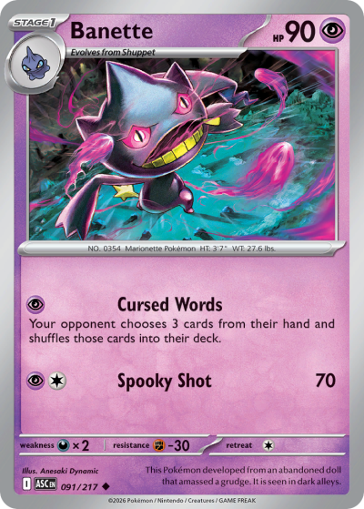 Banette 91/217 Ascended Heroes Pokemon card
