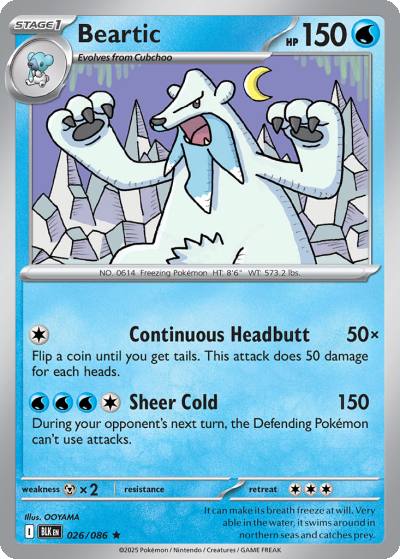 Beartic 26/86 Black Bolt Pokemon card