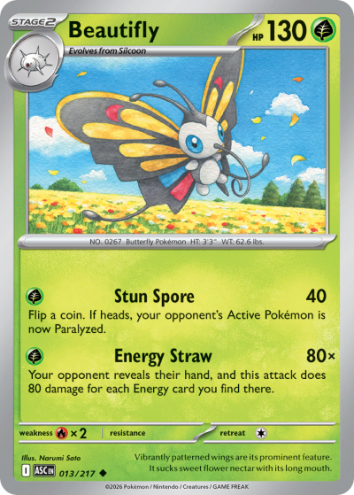 Beautifly 13/217 Ascended Heroes Pokemon card