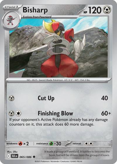 Bisharp 65/86 Black Bolt Pokemon card