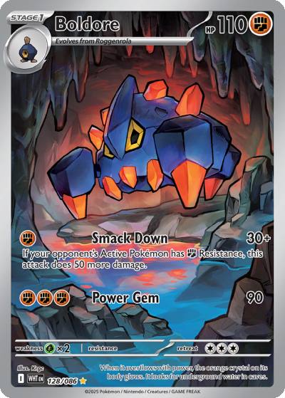Boldore 128/86 White Flare Pokemon card