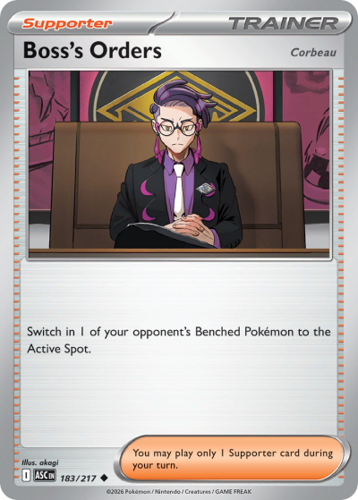 Boss's Orders 183/217 Ascended Heroes Pokemon card