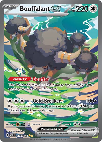 Bouffalant ex 170/86 White Flare Pokemon card