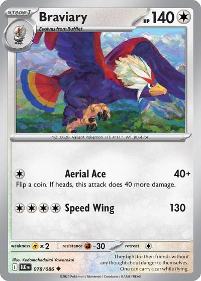 Braviary 78/86 Black Bolt Pokemon card