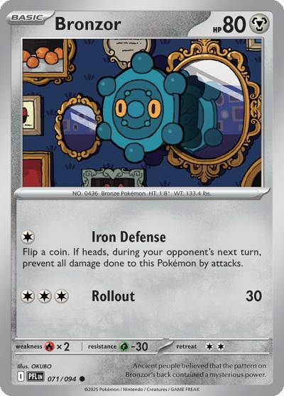 Bronzor 71/94 Phantasmal Flames Pokemon card