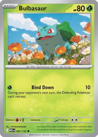 Bulbasaur 1/132 Mega Evolution Pokemon card