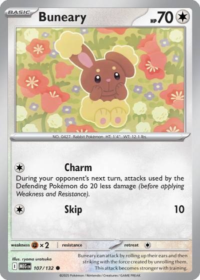 Buneary 107/132 Mega Evolution Pokemon card