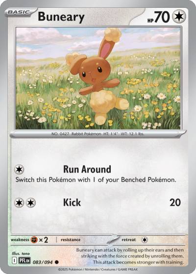 Buneary 83/94 Phantasmal Flames Pokemon card