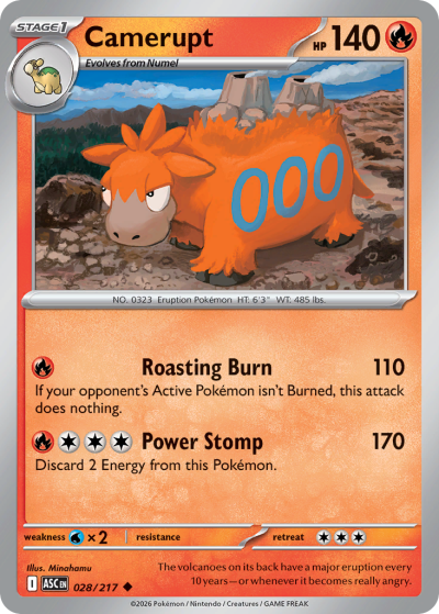Camerupt 28/217 Ascended Heroes Pokemon card