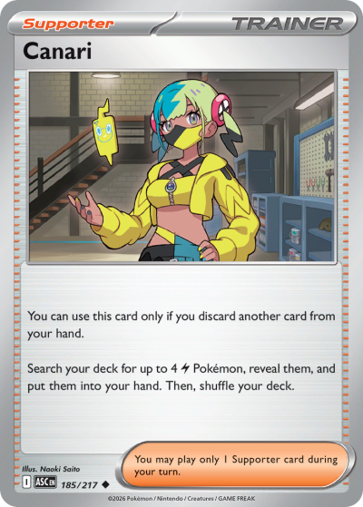 Canari 185/217 Ascended Heroes Pokemon card