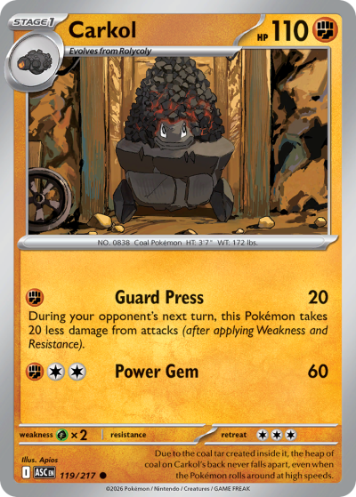 Carkol 119/217 Ascended Heroes Pokemon card