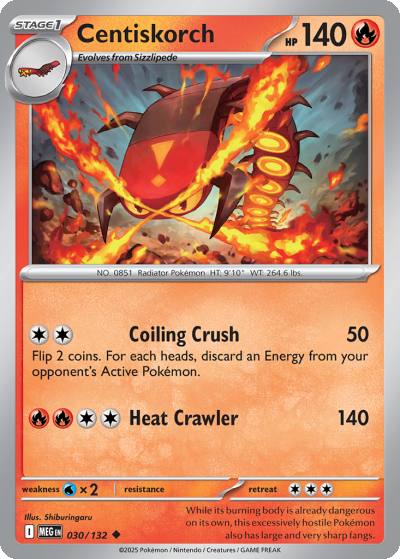 Centiskorch 30/132 Mega Evolution Pokemon card
