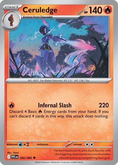 Ceruledge 20/94 Phantasmal Flames Pokemon card