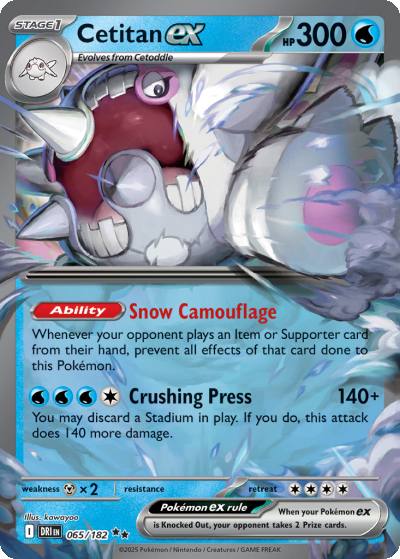 Cetitan ex 65/182 Destined Rivals Pokemon card