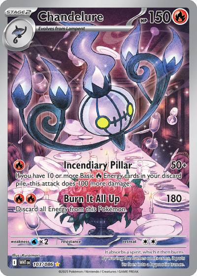 Chandelure 103/86 White Flare Pokemon card