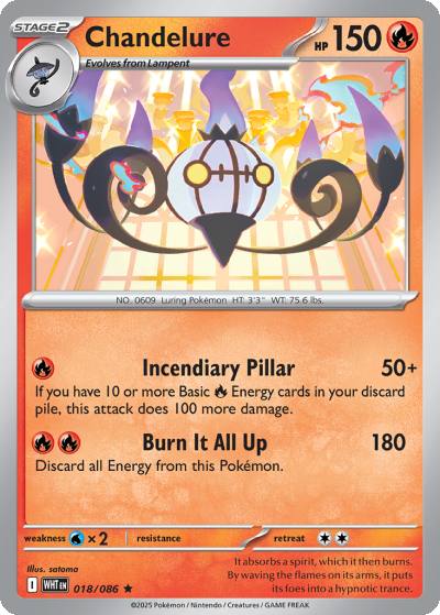 Chandelure 18/86 White Flare Pokemon card