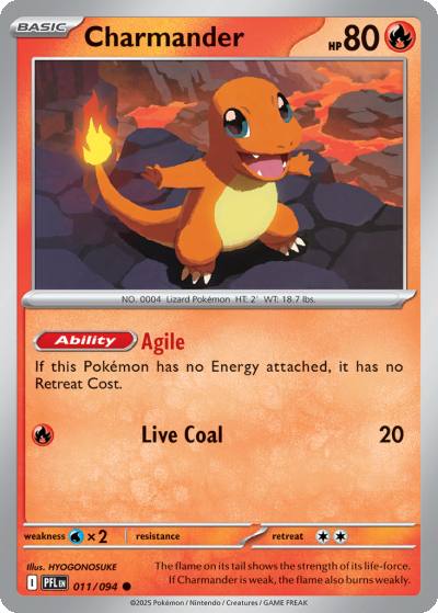 Charmander 11/94 Phantasmal Flames Pokemon card
