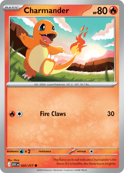 Charmander 20/217 Ascended Heroes Pokemon card