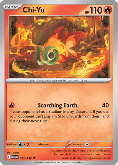 Chi-Yu 31/132 Mega Evolution Pokemon card