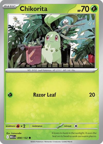 Chikorita 8/132 Mega Evolution Pokemon card