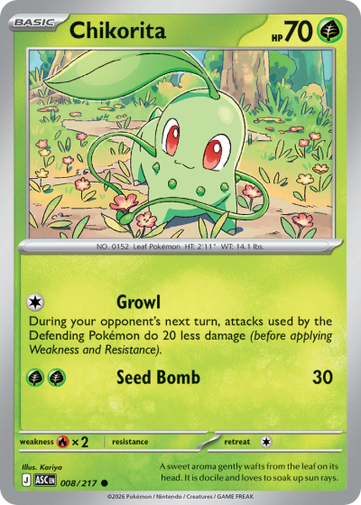 Chikorita 8/217 Ascended Heroes Pokemon card
