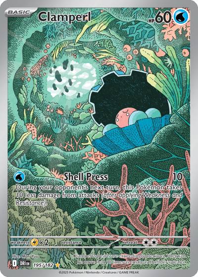 Clamperl 195/182 Destined Rivals Pokemon card