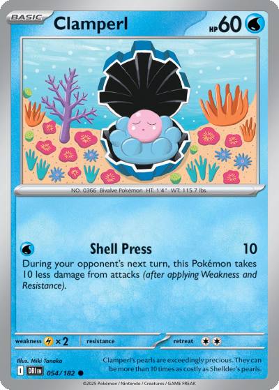 Clamperl 54/182 Destined Rivals Pokemon card