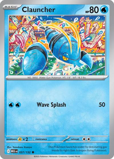 Clauncher 37/132 Mega Evolution Pokemon card