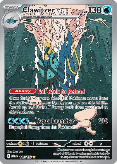 Clawitzer 141/132 Mega Evolution Pokemon card