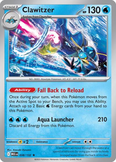 Clawitzer 38/132 Mega Evolution Pokemon card