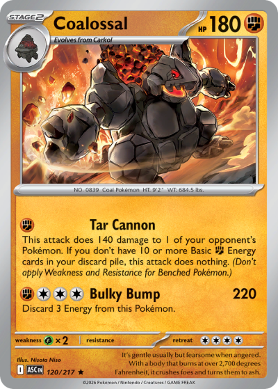 Coalossal 120/217 Ascended Heroes Pokemon card