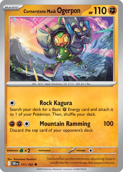 Cornerstone Mask Ogerpon 111/182 Destined Rivals Pokemon card
