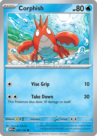 Corphish 33/132 Mega Evolution Pokemon card