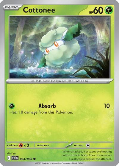 Cottonee 4/86 White Flare Pokemon card
