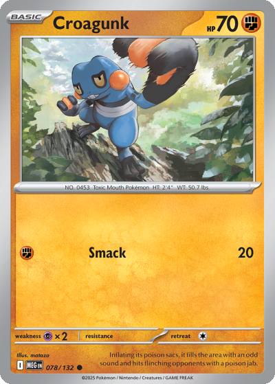 Croagunk 78/132 Mega Evolution Pokemon card