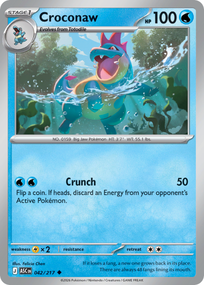 Croconaw 42/217 Ascended Heroes Pokemon card