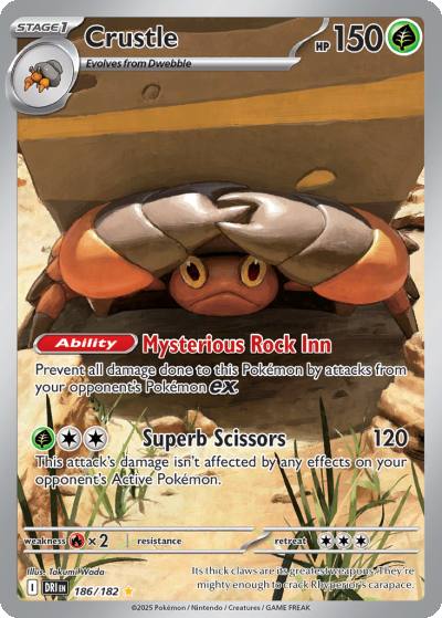 Crustle 186/182 Destined Rivals Pokemon card