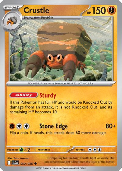 Crustle 52/86 Black Bolt Pokemon card